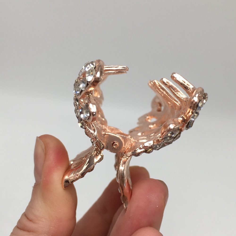 Rose Gold crystal hair clip bling bridal wedding - Picture 2 of 7